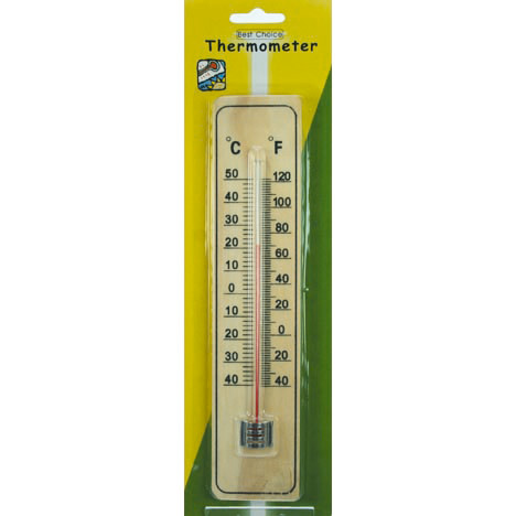 Thermometer aus Holz auf Karte 22x5x0,5cm