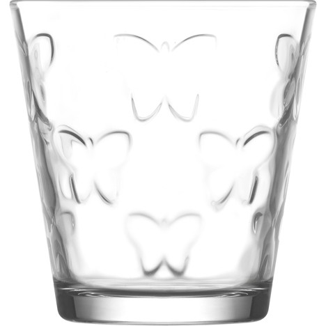 Glass water glass 255ml, butterfly
