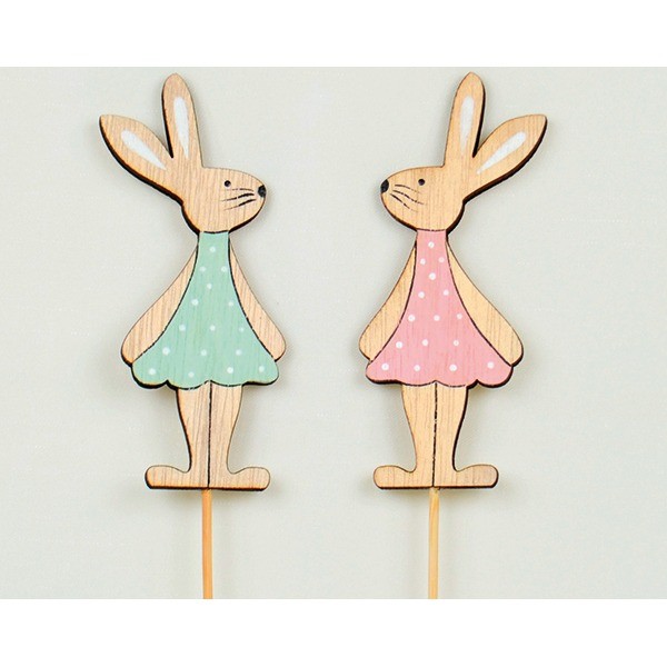 Blumensteck Hase-Mädchen XL 31x11cm, 2fach