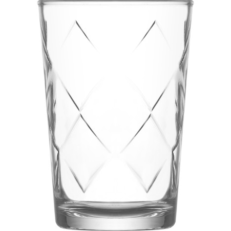 Glass water glass 205ml large diamonds, 10cm high