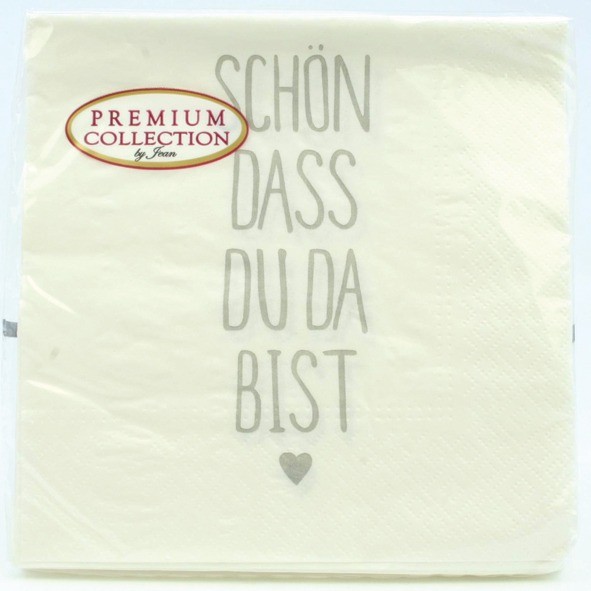 Premium Servietten 20er 33x33cm -Schön dass Du da