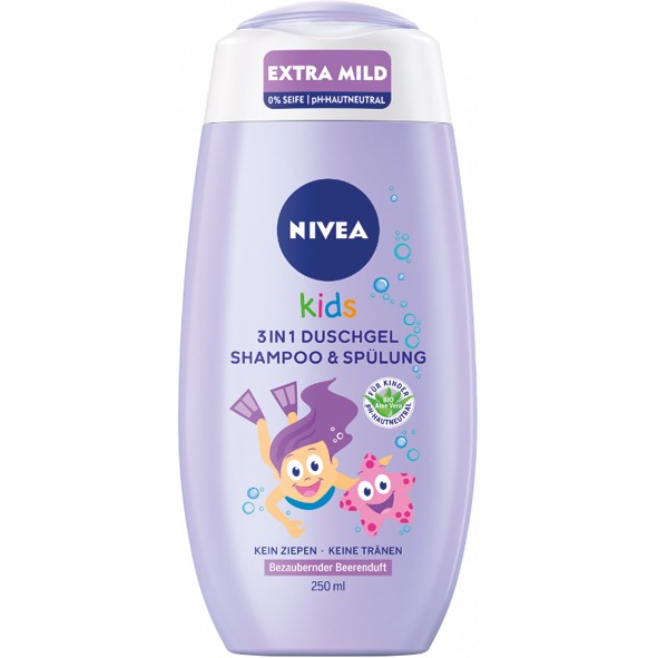 Nivea Kids 3in1 Shower Gel Shampoo + Rinse 250ml