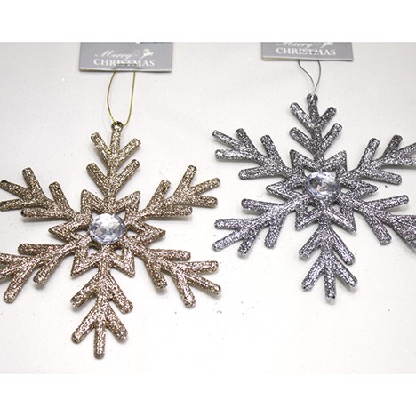 Plastic hanger snowflake 15x1,5cm