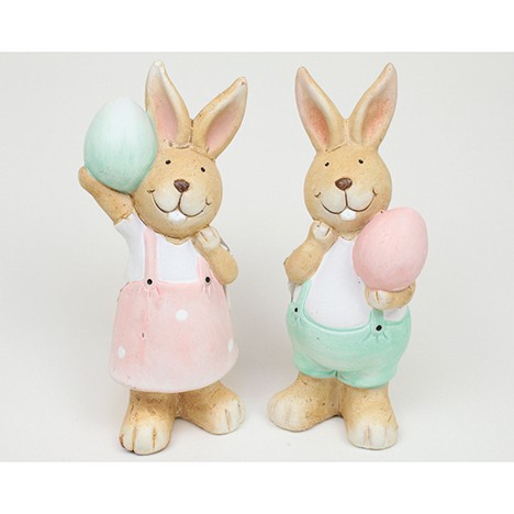 Ceramic bunny 13x5x3cm in pastel colours