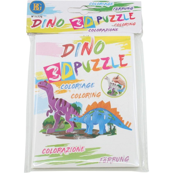 Puzzle Dino 3D with 14 parts, sorted 4 times
