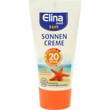 Sun protection cream Elina 50ml SPF 20 in tube