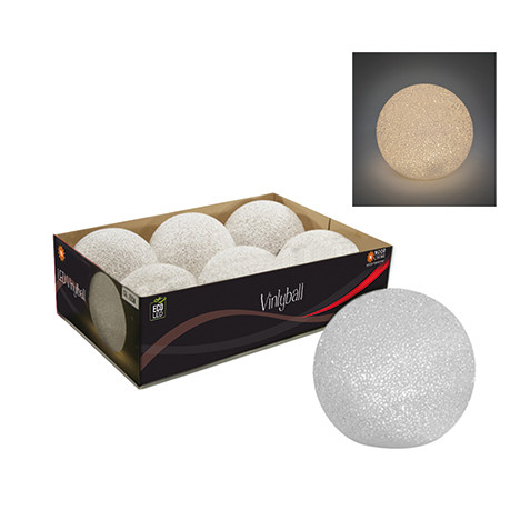 LED Vinylball weiß XL, warmweißes Licht, 8cm