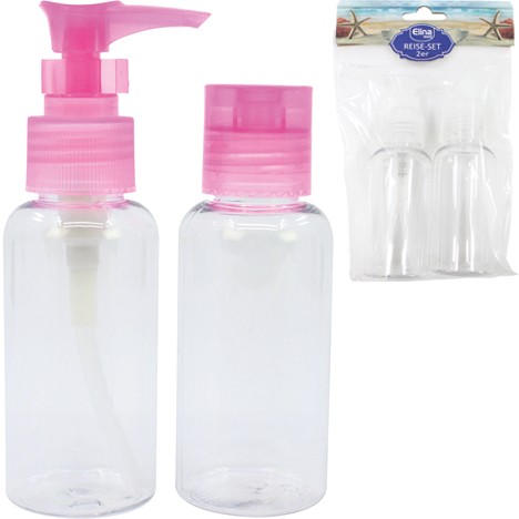 Travel cosmetic bottle set 2x80ml fillable