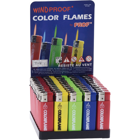 Lighter electric jet flame, 3 colors ass.,