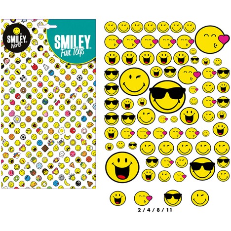 Sticker Smiley 31x18,5cm 79 Teile auf Karte