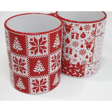 Coffee mug 'Norway' 300ml 12x9x8cm red/white