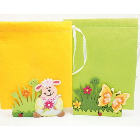 Felt bag with application 21x17cm 5-ply