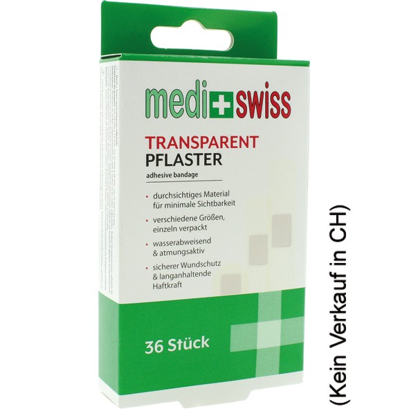 Bandage Medi+Swiss Strips transparent 36pcs