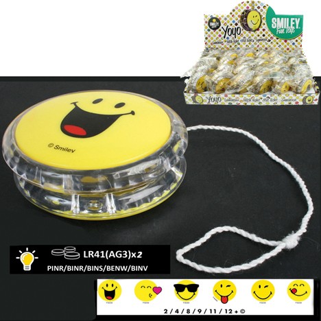 Jo Jo Smiley 5,5cm with light 6 designs assorted
