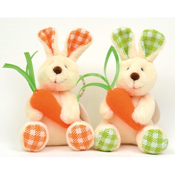 Bunny plush with carrot 8cm 2 assorted