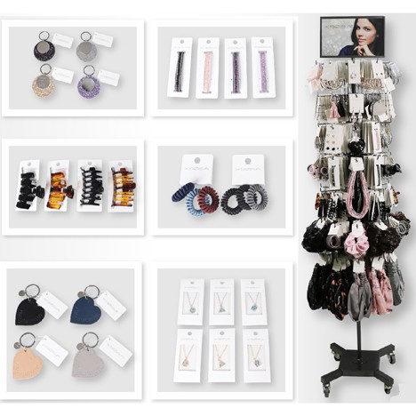 Hair Accesoires Assortment 588pcs in metal stand