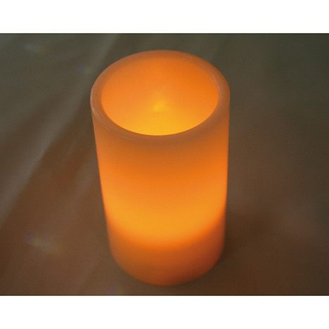 LED candle real wax cream white 13x7,5cm