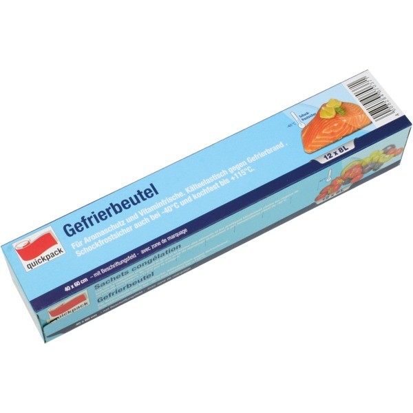 Gefrierbeutel 8L mit Verschlussclips 12Stk