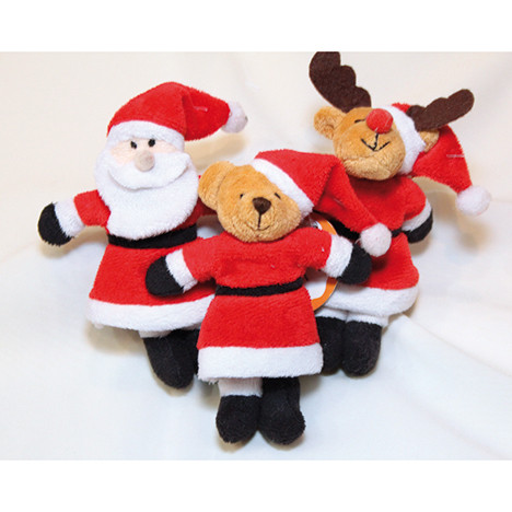 Plush figure XL 13x10x5cm in christmas clothes