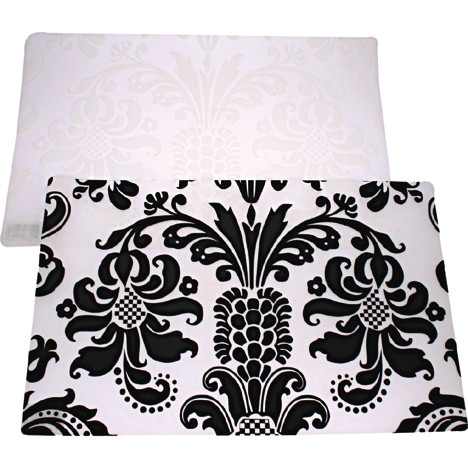 Placemat 44x28cm PP Black/White Transparent