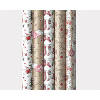 Gift paper Merry XMAS 2mx70cm,40mm sleeve white Gift paper Merry XMAS 2mx70cm,40mm sleeve white