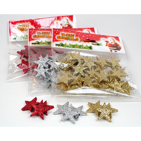 Deco.stars polyfoam w. glitter 30iger pack!