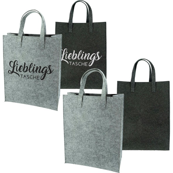 Bag shopping bag felt 35x45x14.5cm 2 col. assort