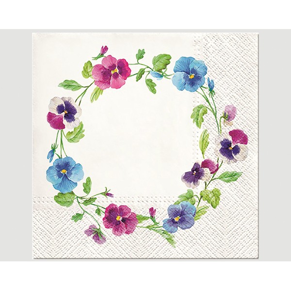 Premium Napkins 'Flower Wreath' 20pcs 33X33cm