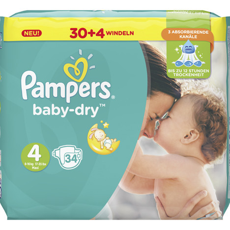 Pampers Windeln Baby Dry Größe 4 Maxi (9-14kg)