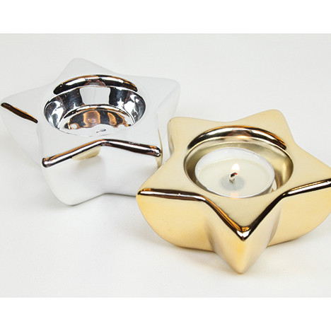 Dolomeit tealight holder star shape 10x10x5cm