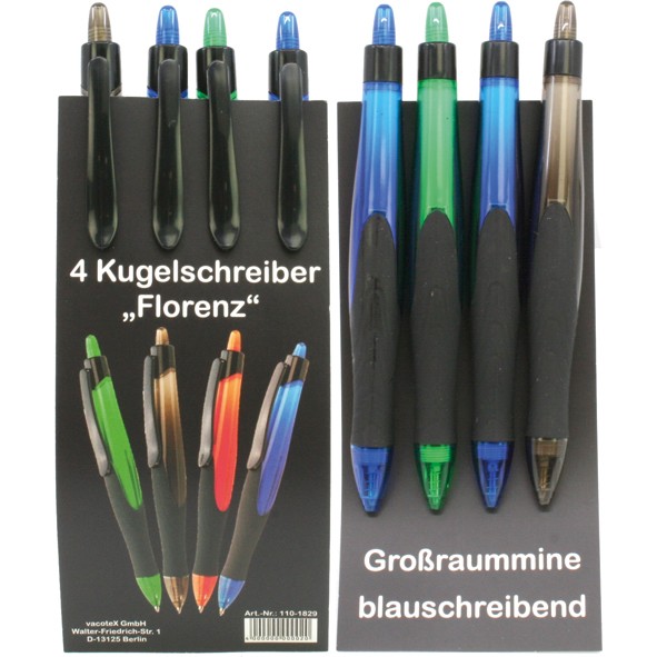 Ball point pen Florenz 4pcs long lasting 4f ass.