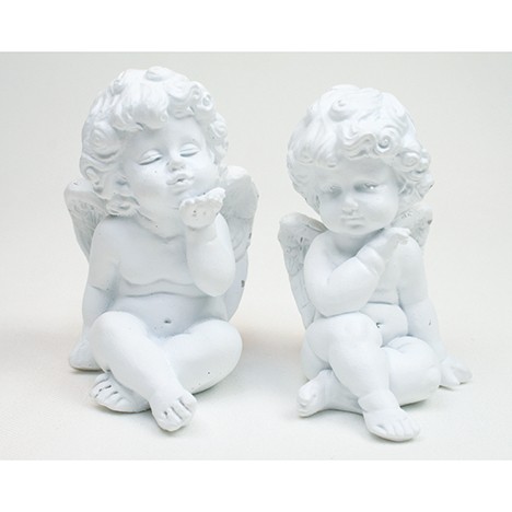 Polyresin angel white 7,5x5cm 2 assorted