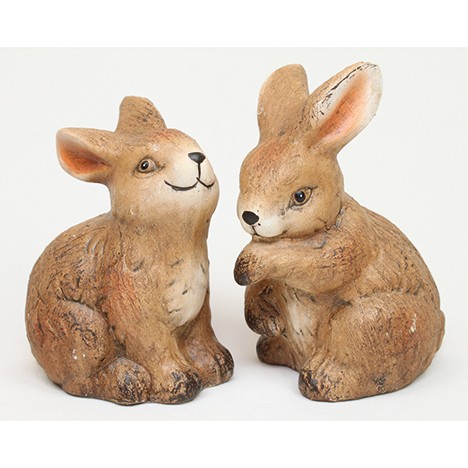 Rabbit classic brown 9x8x6cm two poses assorted