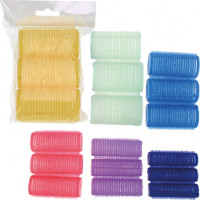 Haar Lockenwickler 3er Klett 2cm+3cm+3,5cm farb. Haar Lockenwickler 3er Klett 2cm+3cm+3,5cm farb.