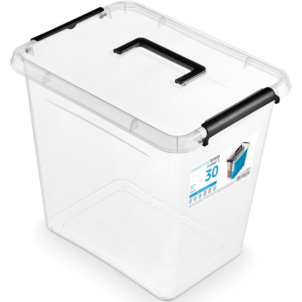 Storage box with lid 39x29x35cm ca. 30l clear