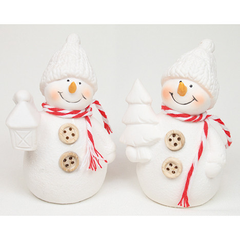 Porcelain snowman 8x6x5cm with long nose