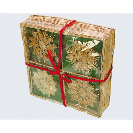Strawstar 15cm made of bast in a bast basket