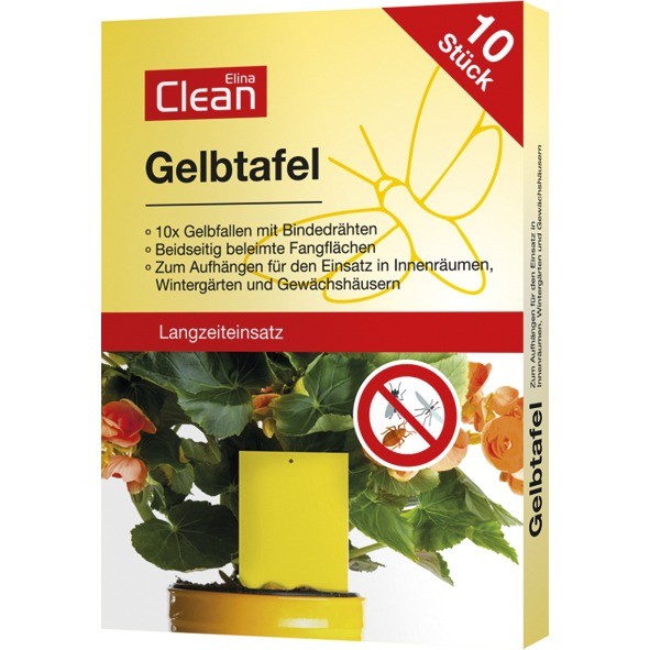 Fliegenfänger 10er Gelbtafeln 9x13cm mit Aufhäng.