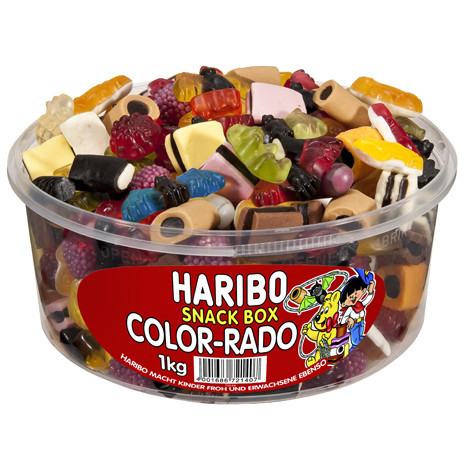 Food Haribo round tin color rado 1kg