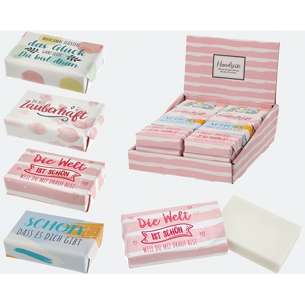 Soap bar 100g with sayings 4 assorted.