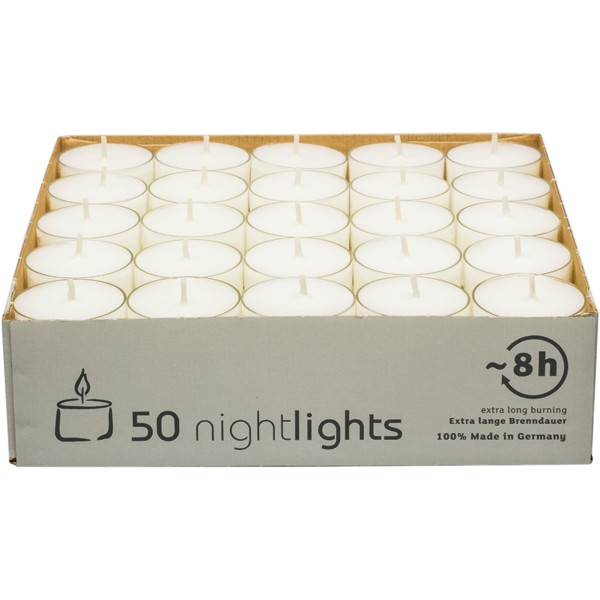 Tea Lights Nightlights 50's 8 hours burn time