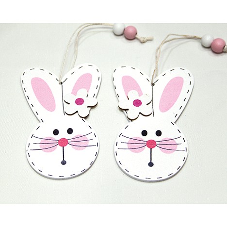 Bunny as wooden hanger white,set of 2each 8,5x5cm