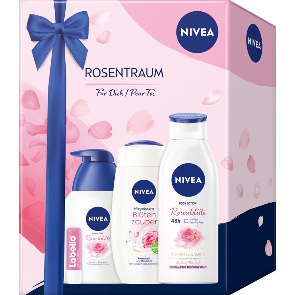 Nivea Gift Pack 'Rose Dream' Shower 250ml+Labello