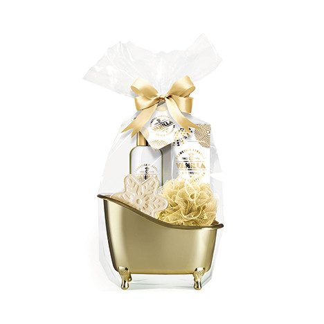 Gift set Gold-Vanilla 5 pcs. in bathtub