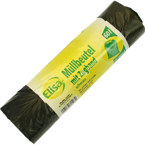 Rubbish Bag 60L 62x72cm w/Ties 20pc Rolls 7MY