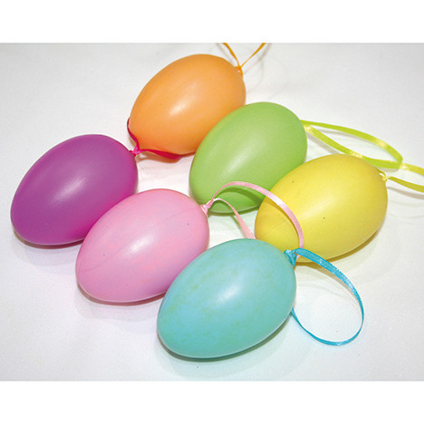 Eastereggs plastic set of 6 in pastel colours