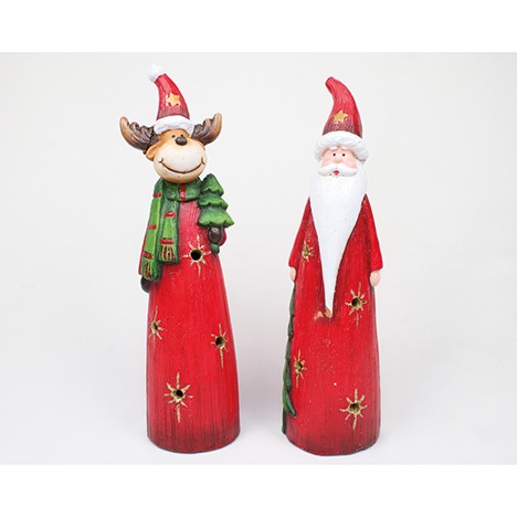 Santa oder Elch 23x6x6cm m. Glitzer verziert