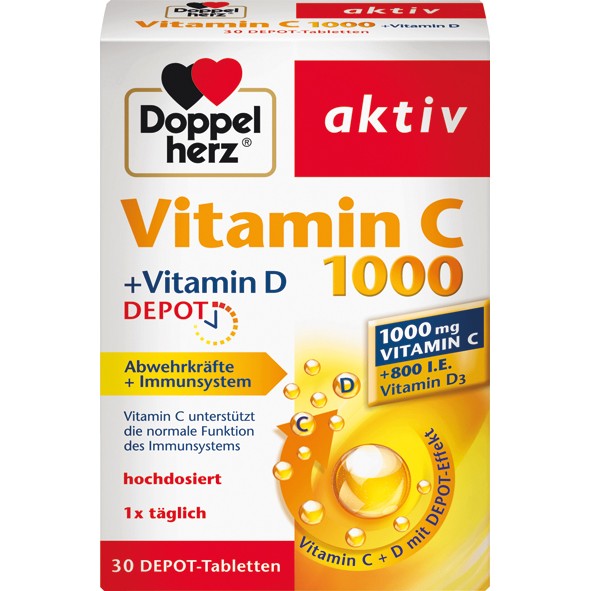 Doppelherz Vitamin C 1000 + Vitamin D 30 Tabl.