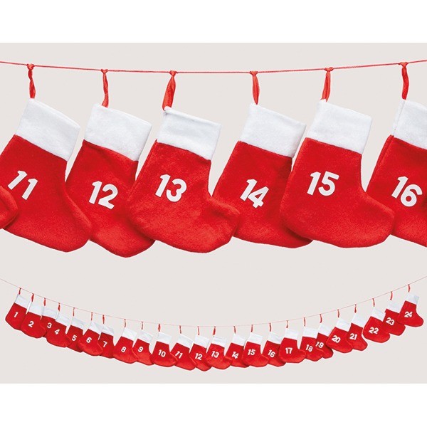 Advent calendar 140x10x12cm, socks approx.