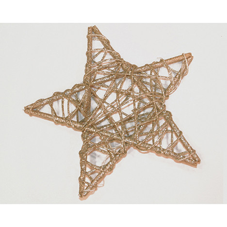 Rattan star XL 20cm with silver and gold glitter
